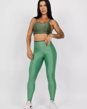 Conjunto Legging Básica Mia Verde Oliva + Cidreira